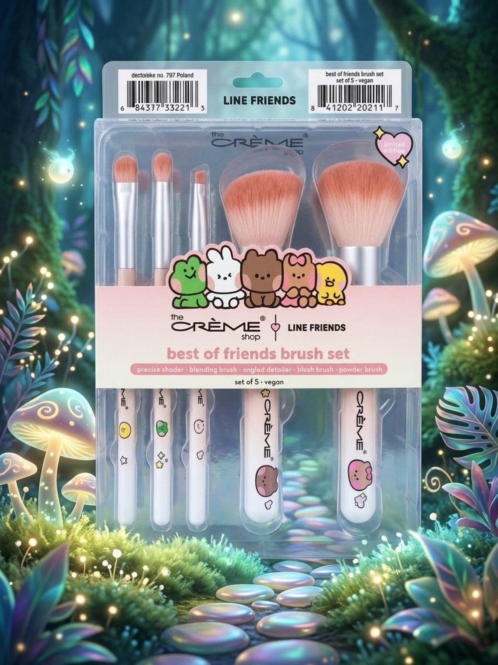 x LINE FRIENDS Pink Best of Friends Brush Set